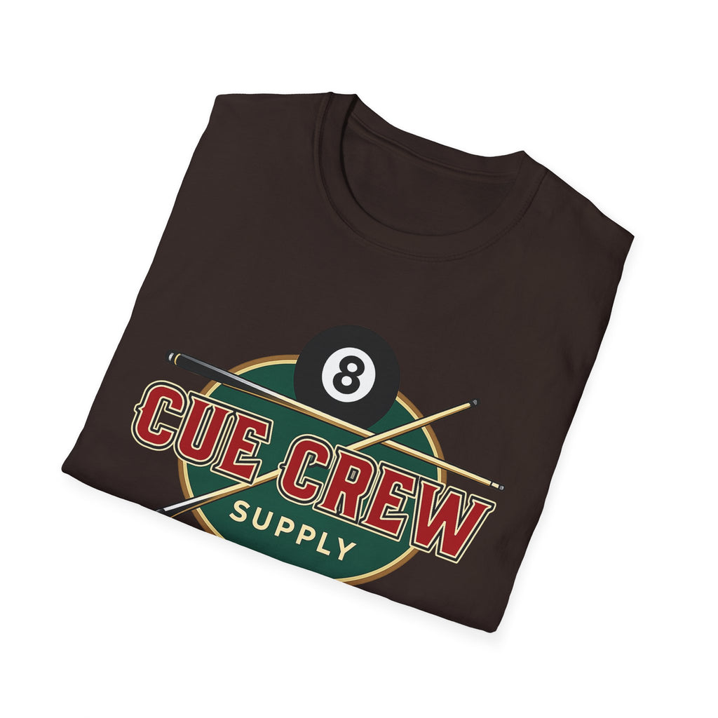 Cue Crew Supply Retro Logo Core Line Billiards Gildan Tee