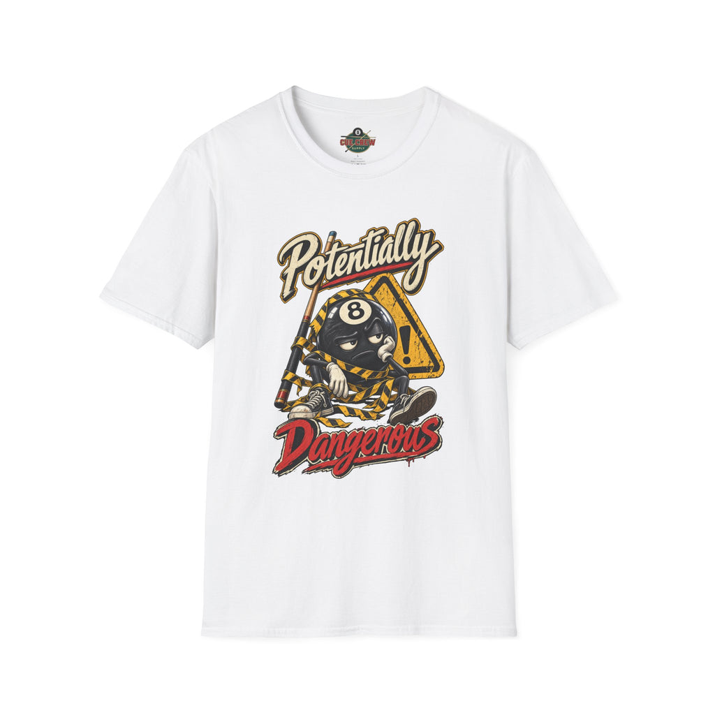 Potentially Dangerous – Funny 8-Ball Billiards T-Shirt – Pool Player Tee