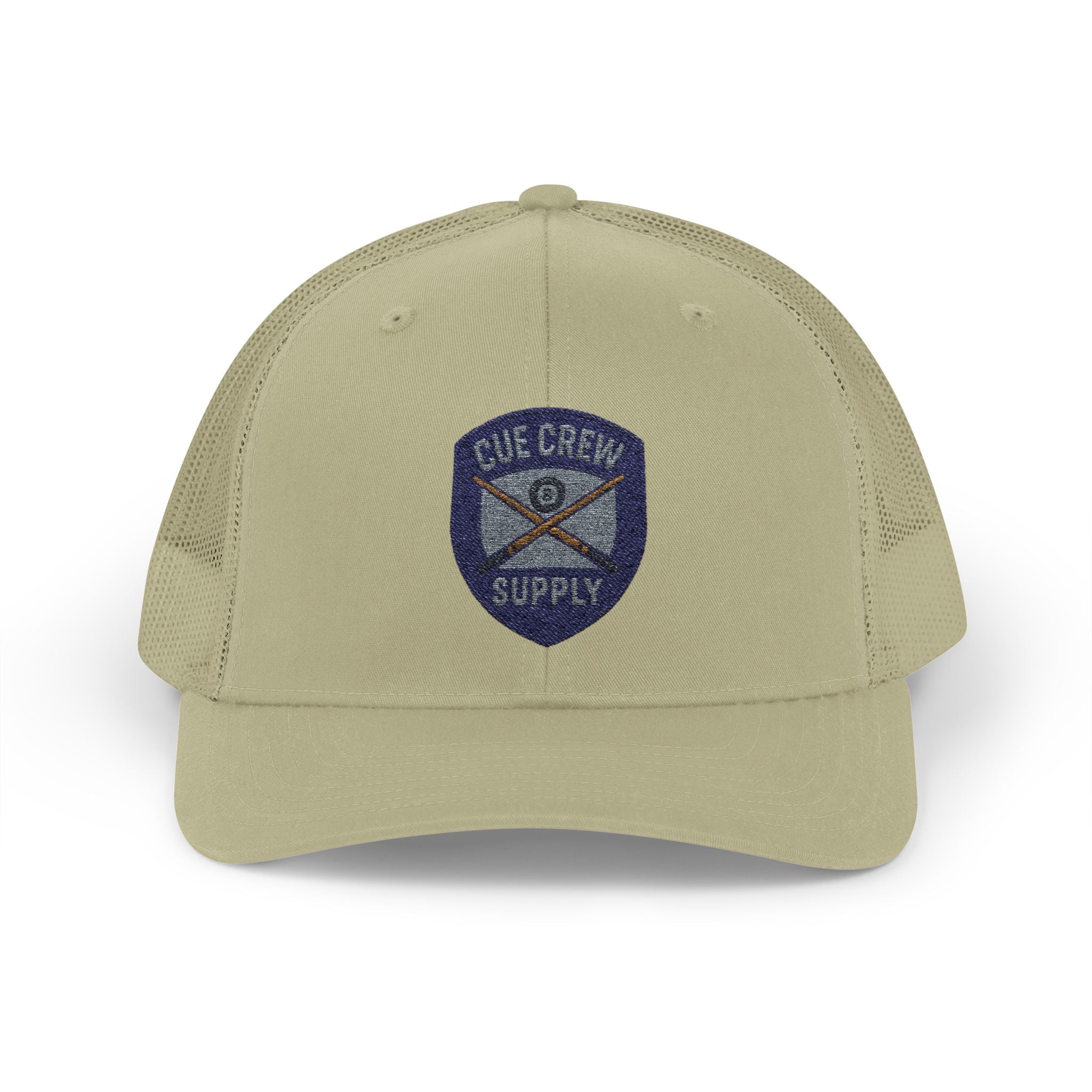 Cue Crew Supply V1 Embroidered Patch Trucker Hat - Yupoong