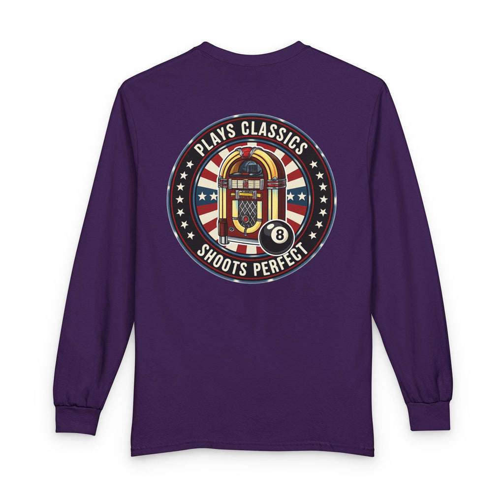 Plays Classics, Shoots Perfect Billiards Gildan Long Sleeve Tee