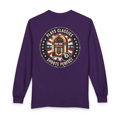 Plays Classics, Shoots Perfect Billiards Gildan Long Sleeve Tee
