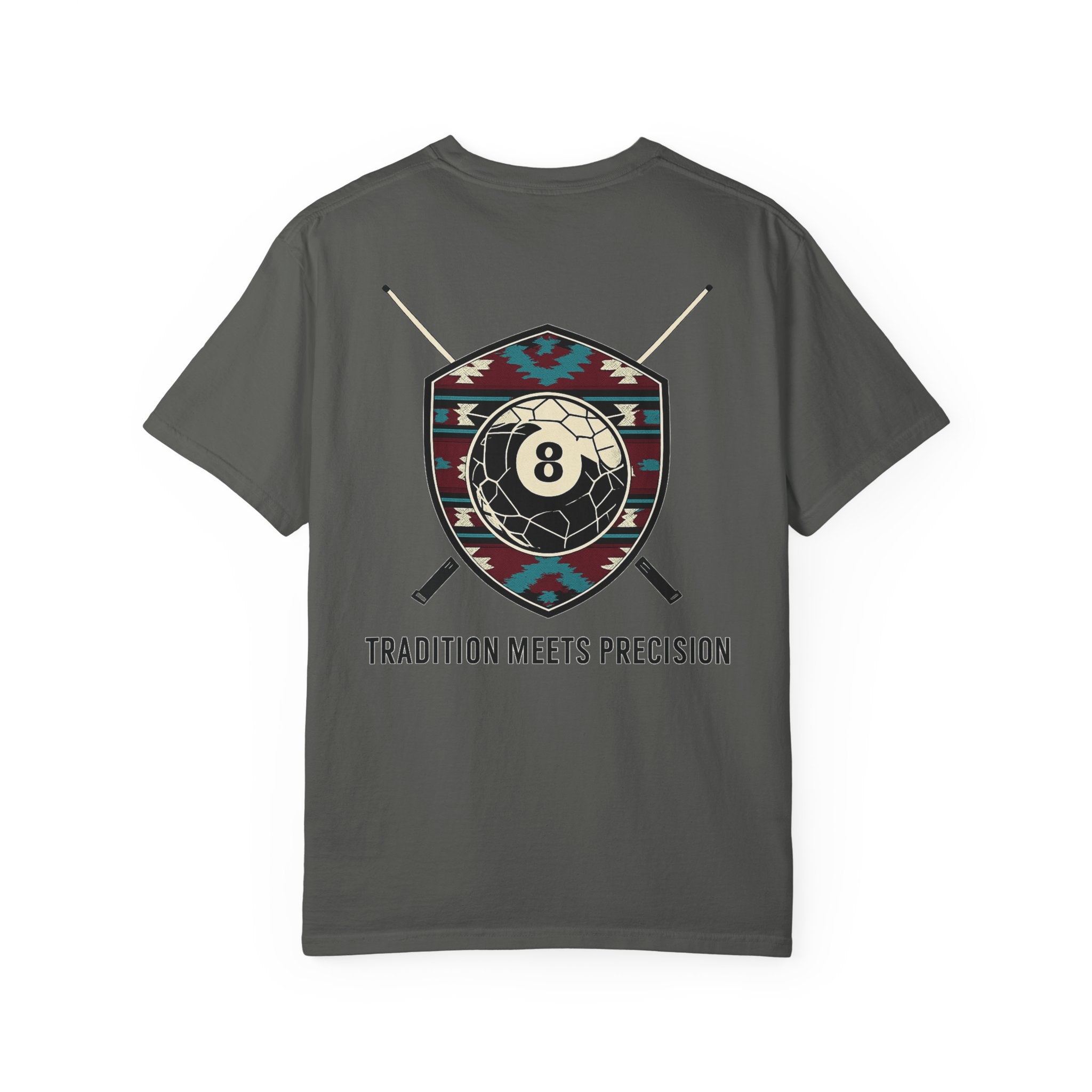 Tradition Meets Precision Pool 8-Ball Crest Comfort Colors Tee
