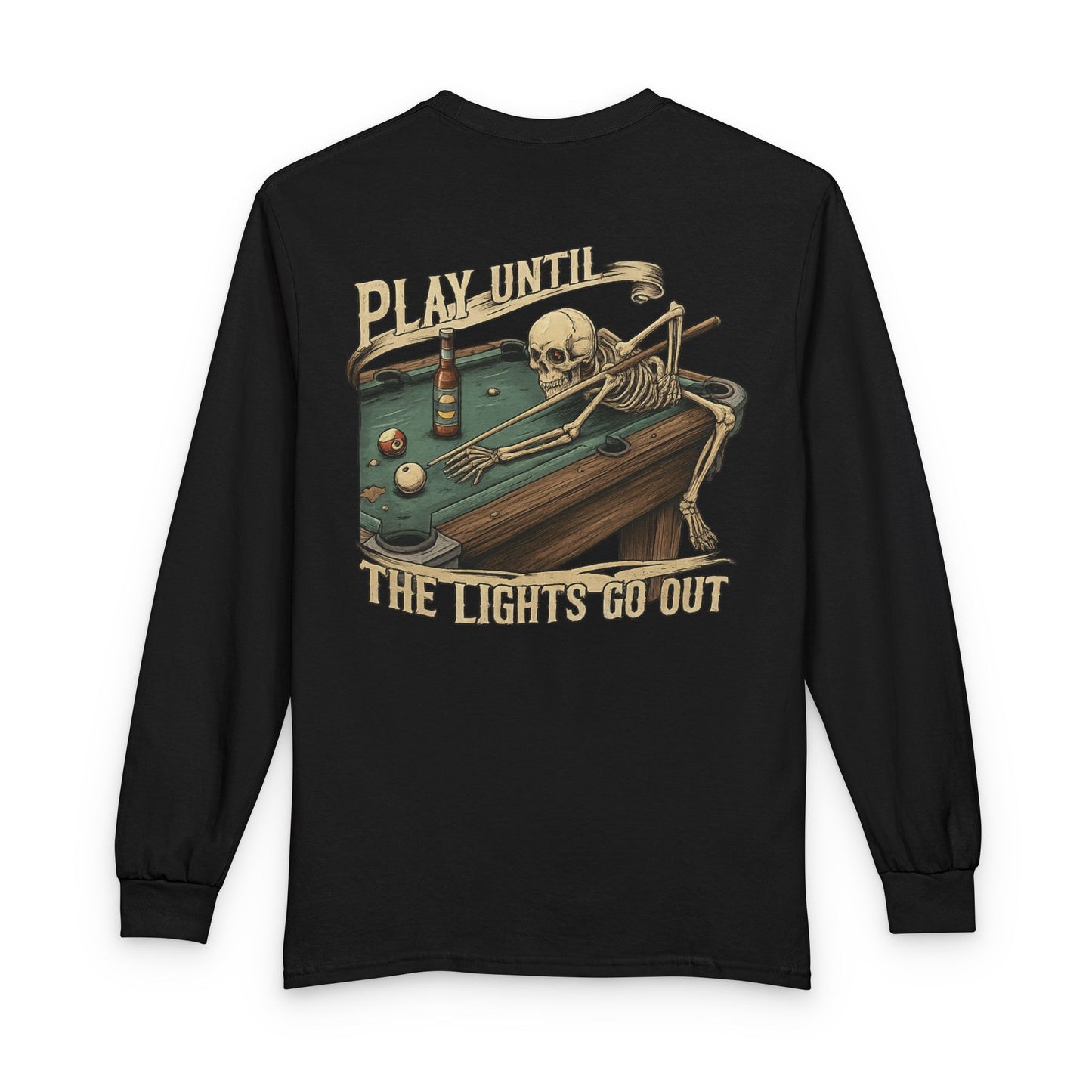Play Until The Lights Go Out Billiards Gildan Long Sleeve Tee
