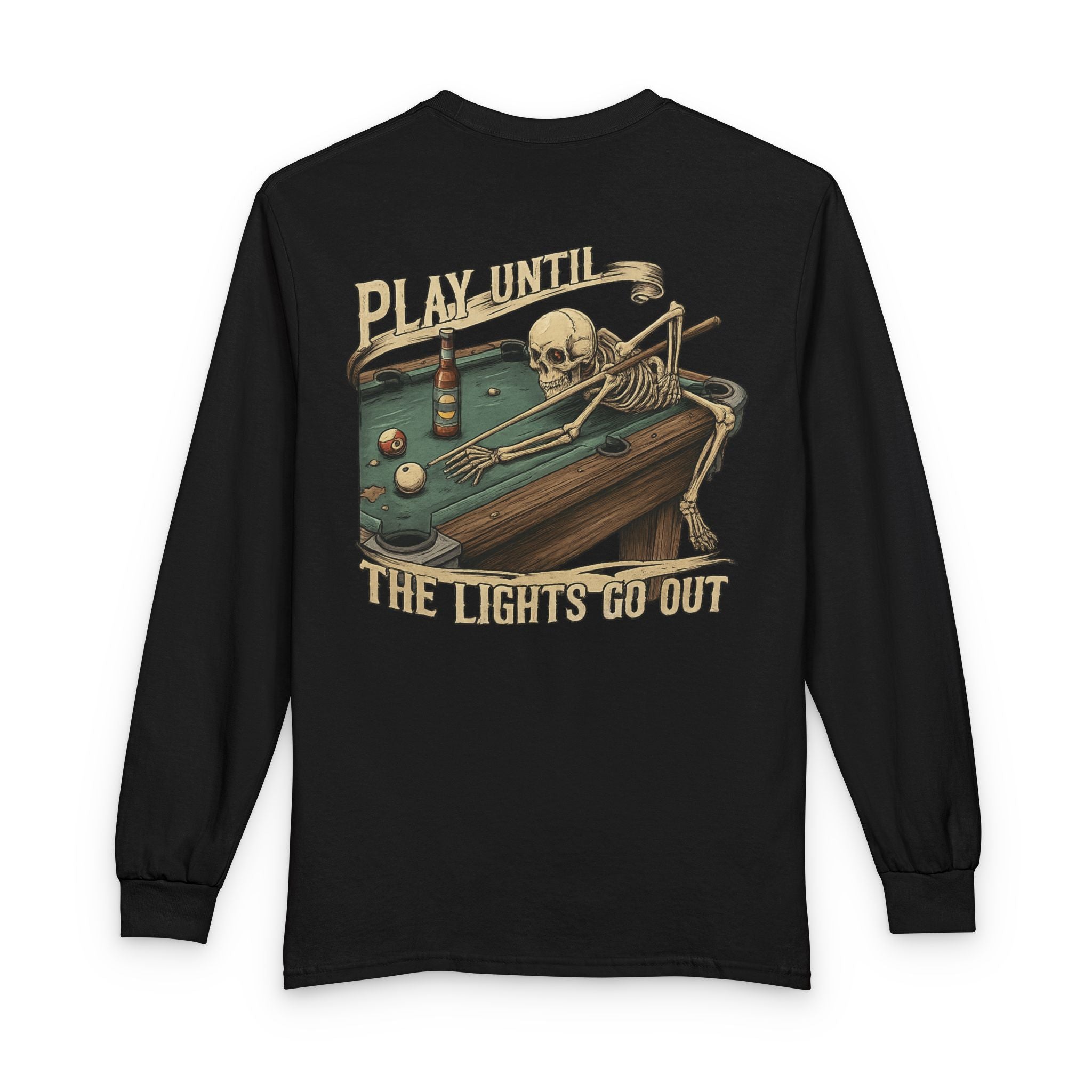 Play Until The Lights Go Out Billiards Gildan Long Sleeve Tee