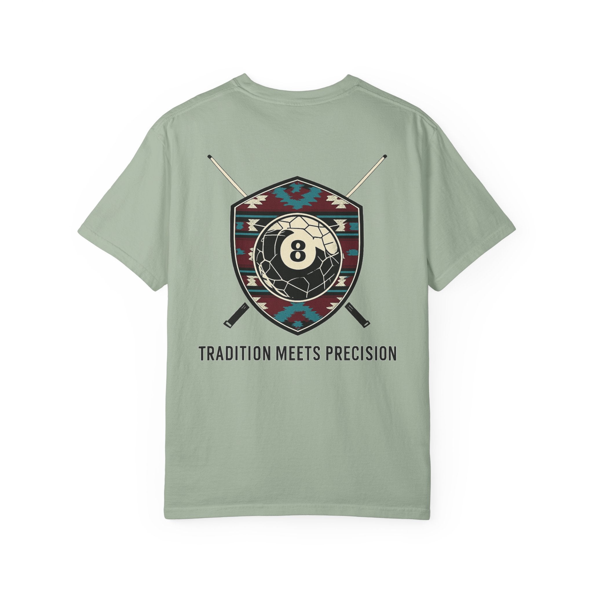 Tradition Meets Precision Pool 8-Ball Crest Comfort Colors Tee