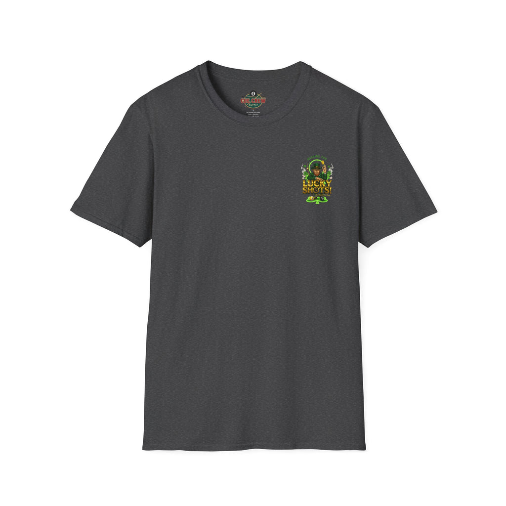 Wishing for Lucky Shots! Funny St. Patrick's Day Pool Player T-Shirt | Irish Billiards Graphic Tee | Front & Back Print