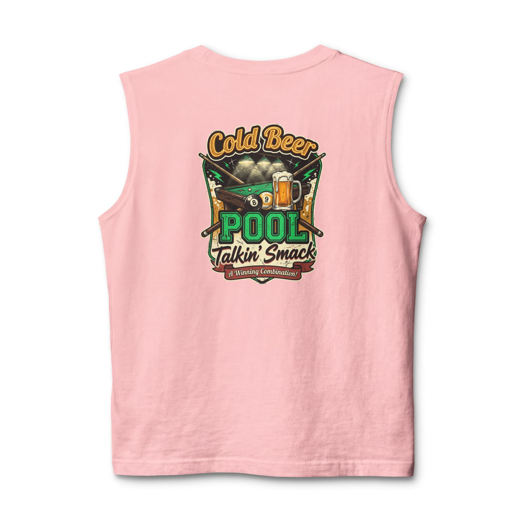 Cold Beer Pool Talkin' Smack Billiards Muscle Tank | Funny Pool Player Sleeveless Shirt | Unisex Cue Crew Supply
