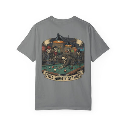 Still Shootin' Straight Pool Skeleton Comfort Colors Tee