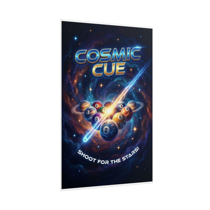 Cosmic Cue Shoot for the Stars Billiards Wall Art Rolled Poster