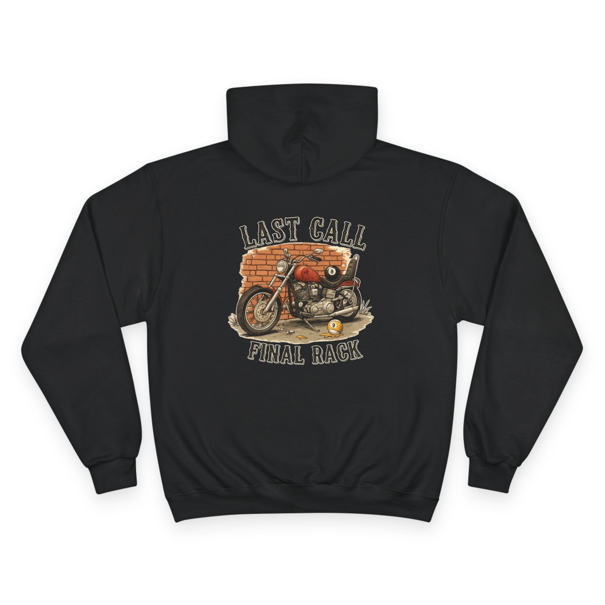 Last Call Final Rack Motorcycle Billiards Mashup Champion Hoodie
