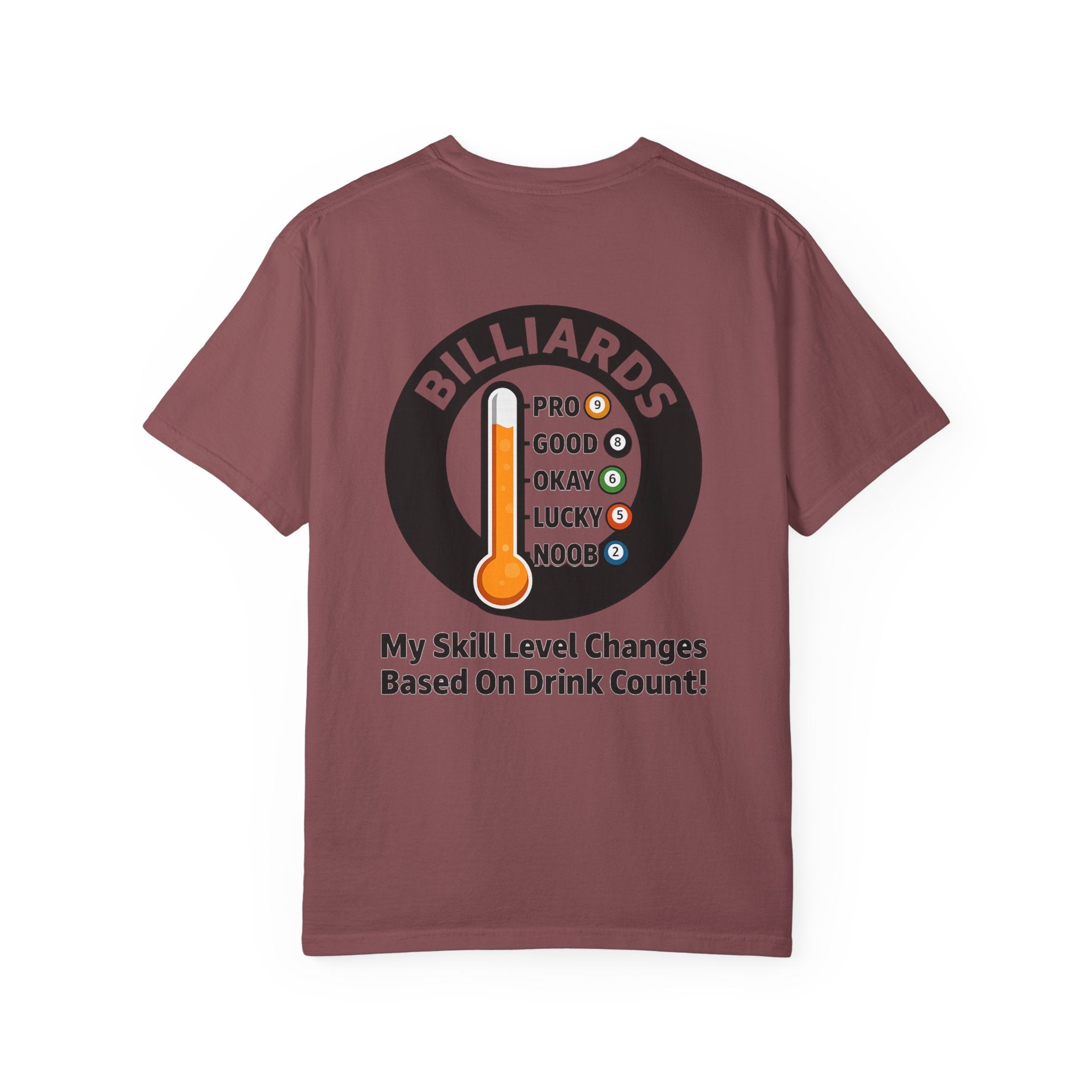 Drink Count Skill Meter Billiards Tee - Comfort Colors Brand