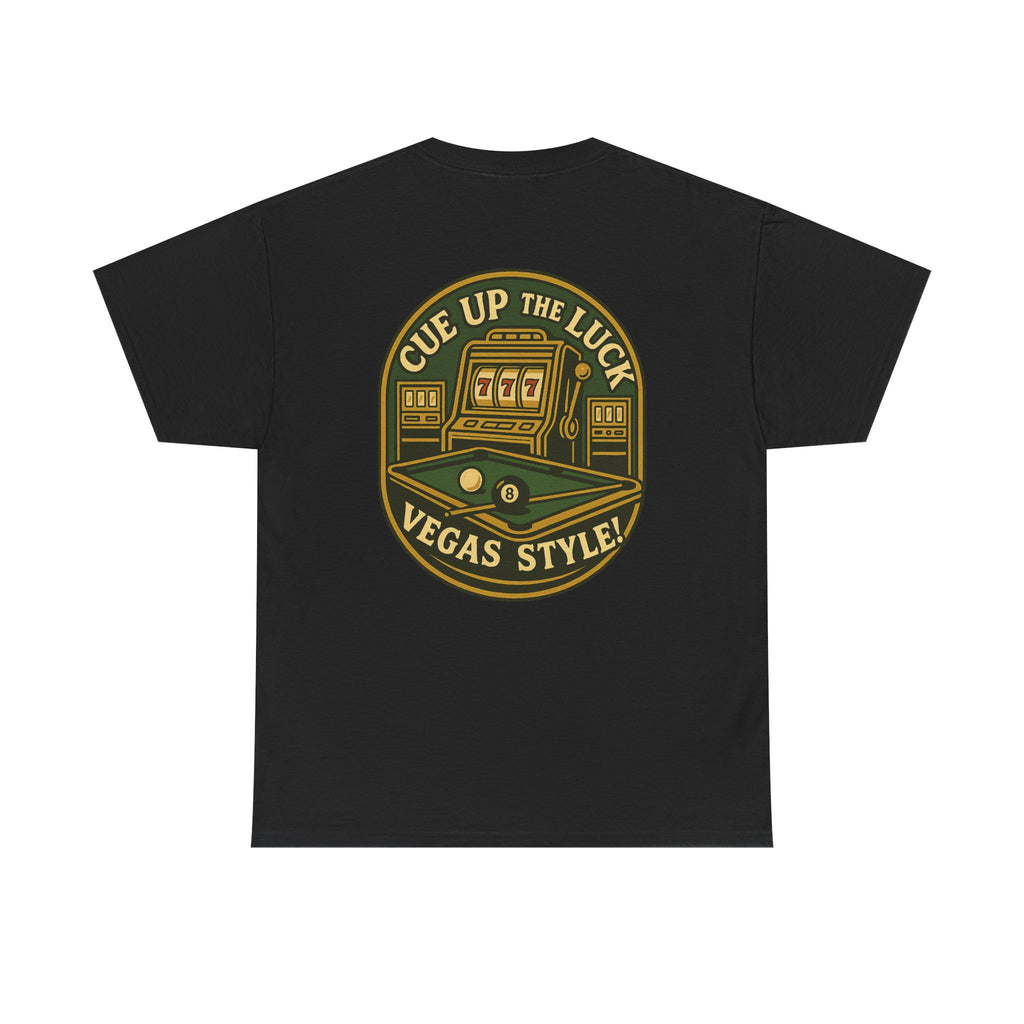 Vegas Style Billiards Tee – Cue Up the Luck 8-Ball Pool & Casino Mashup Gildan Tee