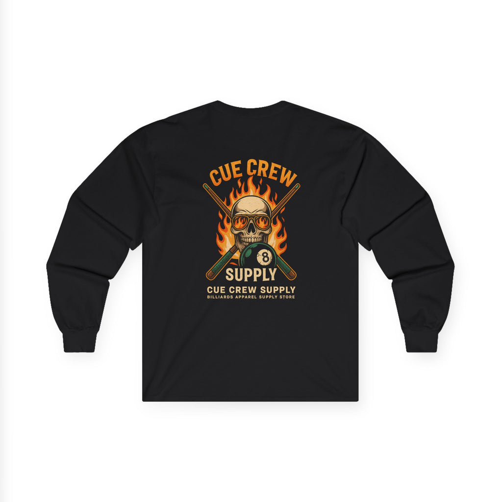 Cue Crew Skull Billiards Long Sleeve Tee