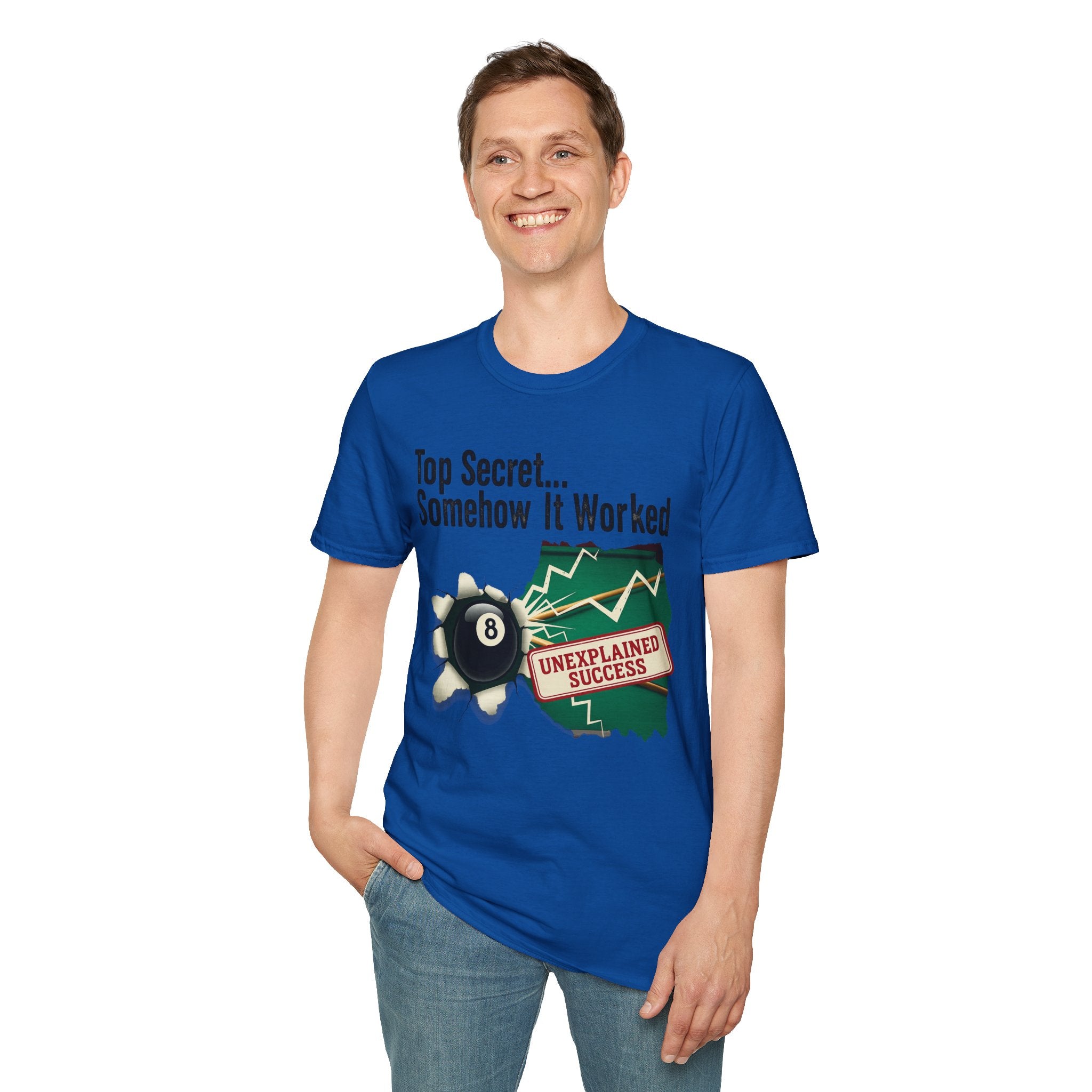Top Secret… Somehow It Worked - Unexplained Core Line Billiards Gildan Tee