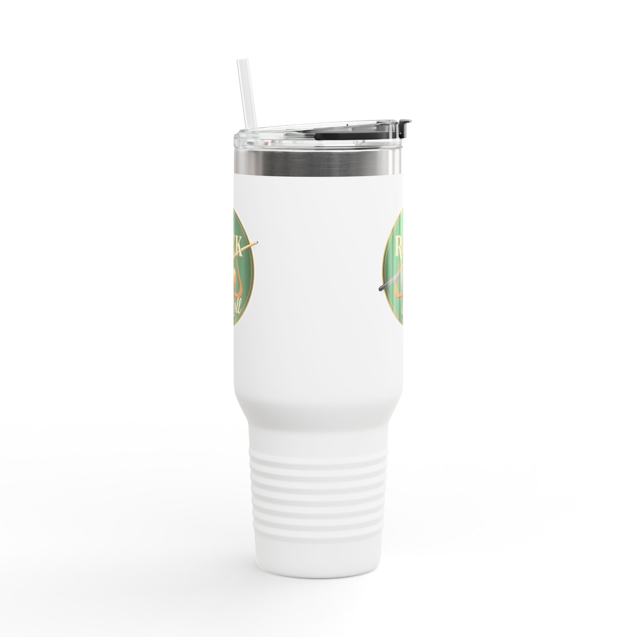 Rack & Roll Billiards Pool Cue Logo 40oz Insulated Travel Mug