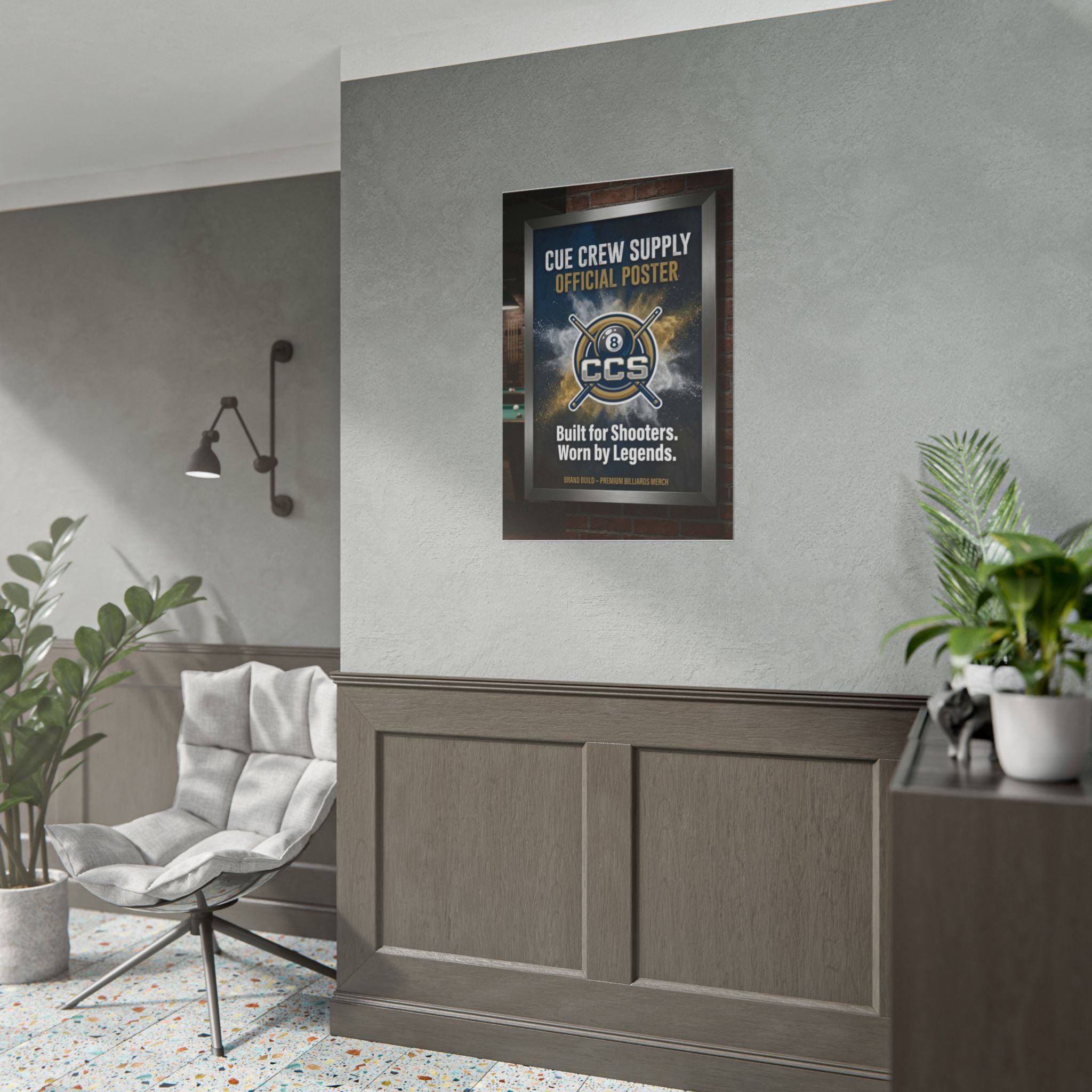 Cue Crew Supply Official Poster - Built For Shooters, Worn By Legends Rolled Poster 24"x36"