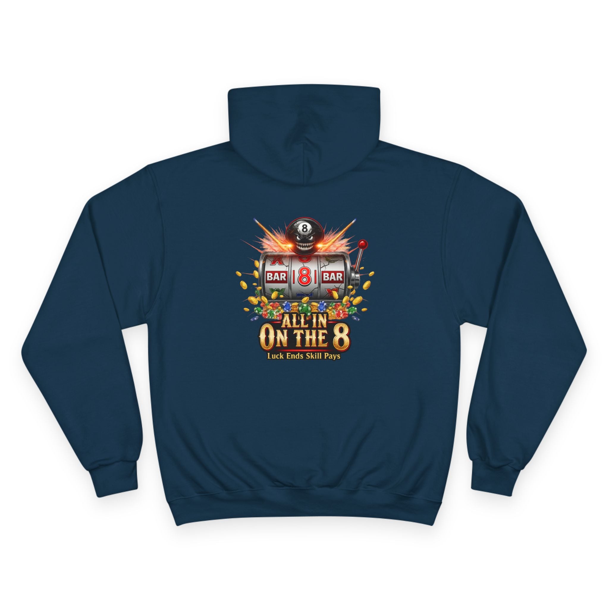 All In On The 8 Casino Billiards Mashup Champion Hoodie