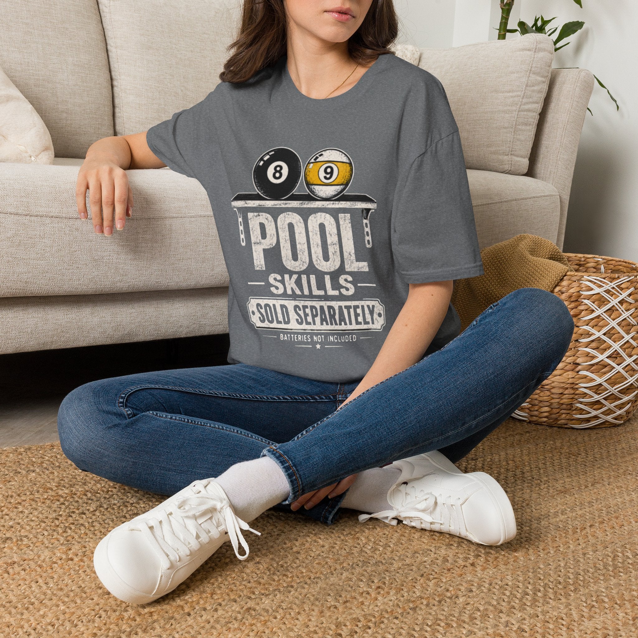 Pool Skills Sold Separately Funny Billiards T-Shirt | Front Print Only | 8 Ball & 9 Ball Graphic Unisex Tee