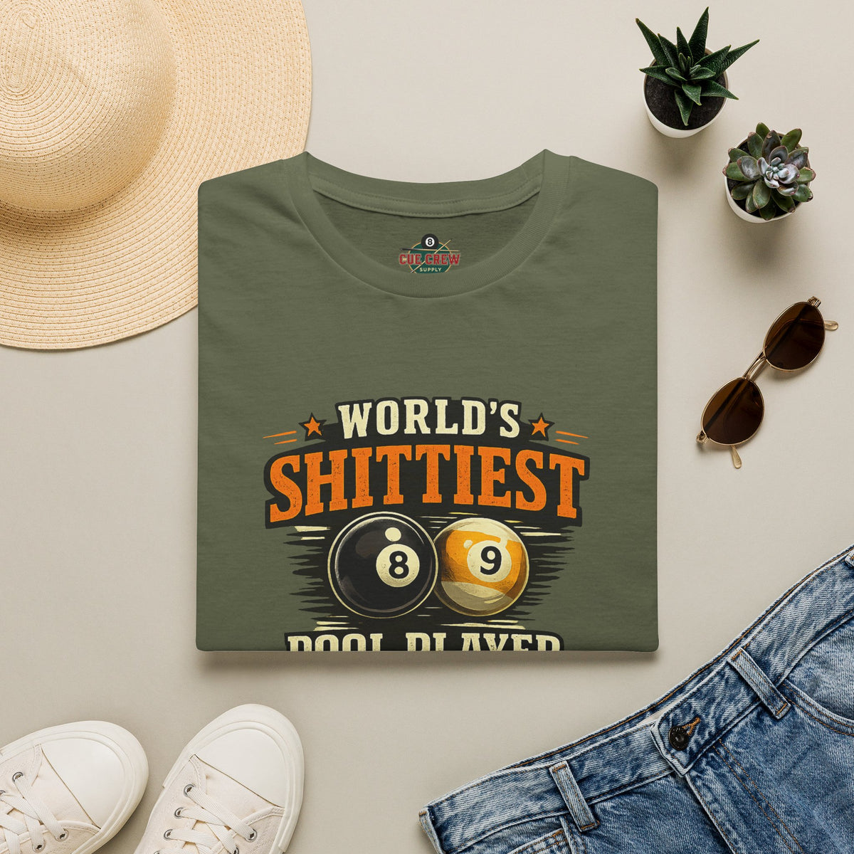 World’s Shittiest Pool Player Funny Billiards T-Shirt
