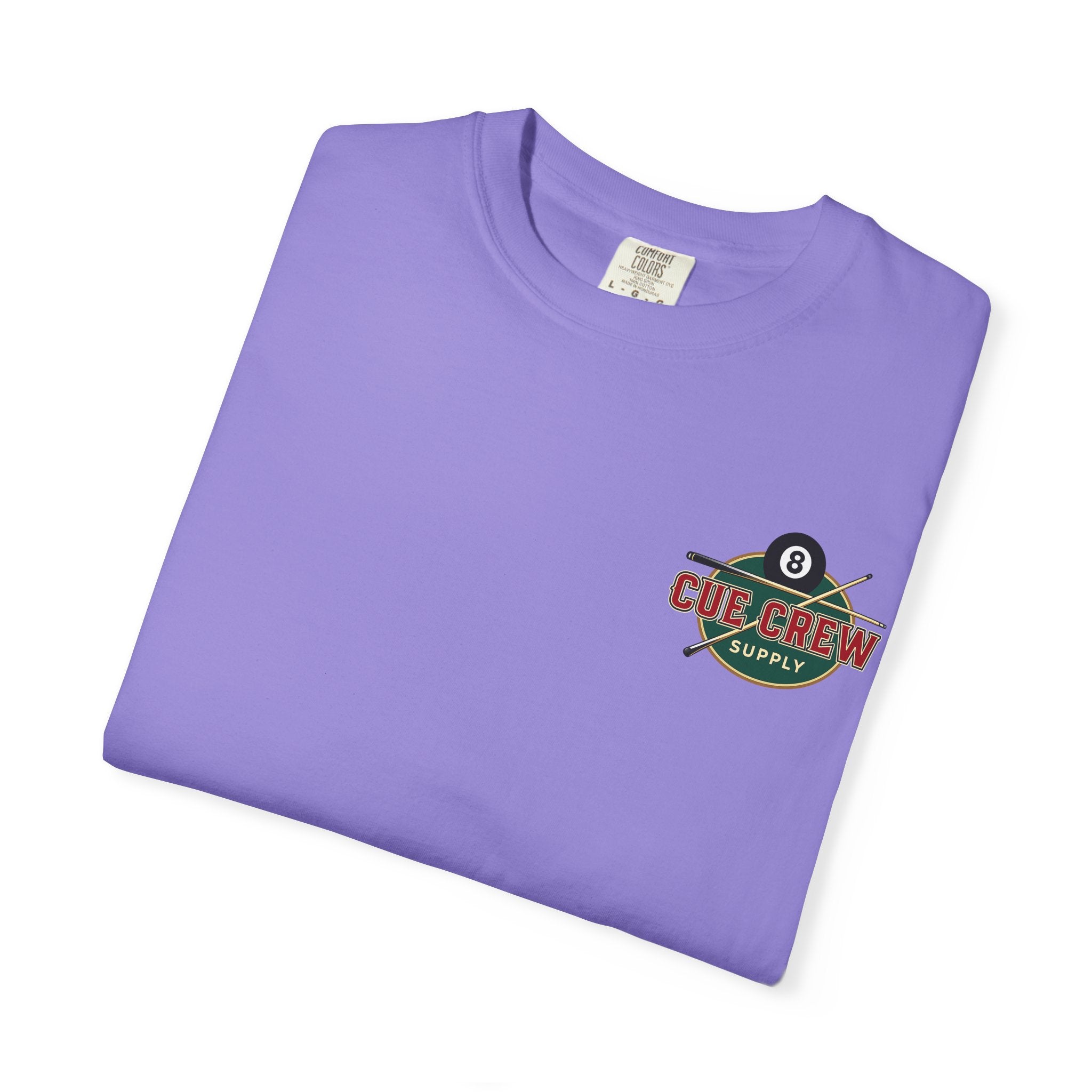 Tradition Meets Precision Pool 8-Ball Crest Comfort Colors Tee