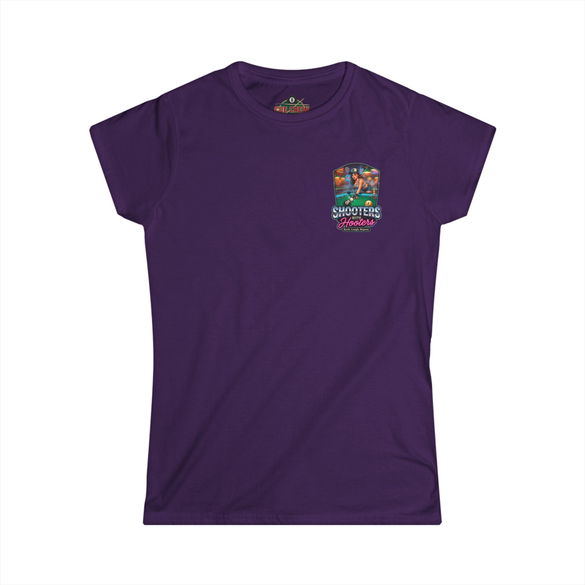 Shooters With Hooters Women's Billiards T-Shirt – Funny Pool Player Graphic Tee | Front & Back Print