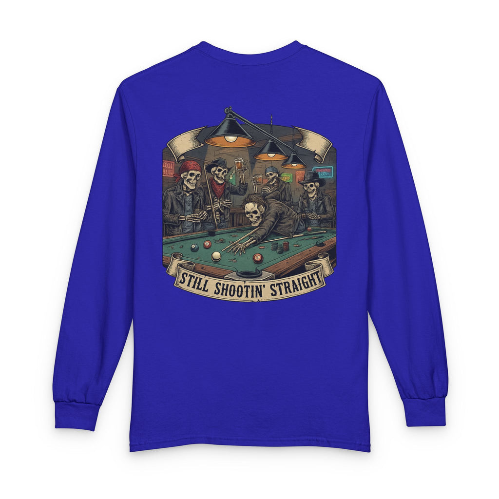 Still Shootin’ Straight Billiards Gildan Long Sleeve Tee