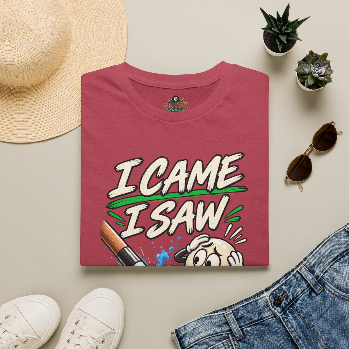 I Came I Saw I Miscue’d – Funny Billiards T-Shirt – Pool Player Tee
