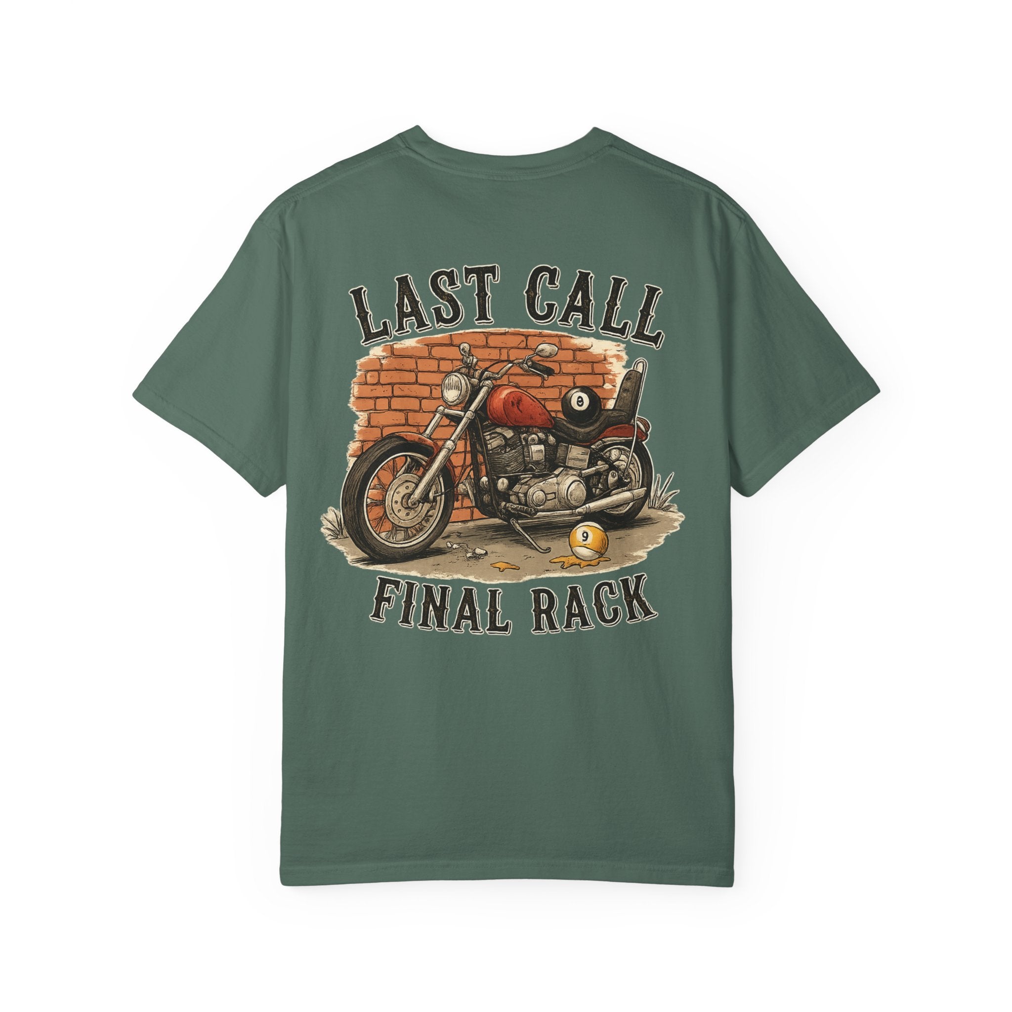 Last Call Final Rack Motorcycle Billiards Comfort Colors Tee