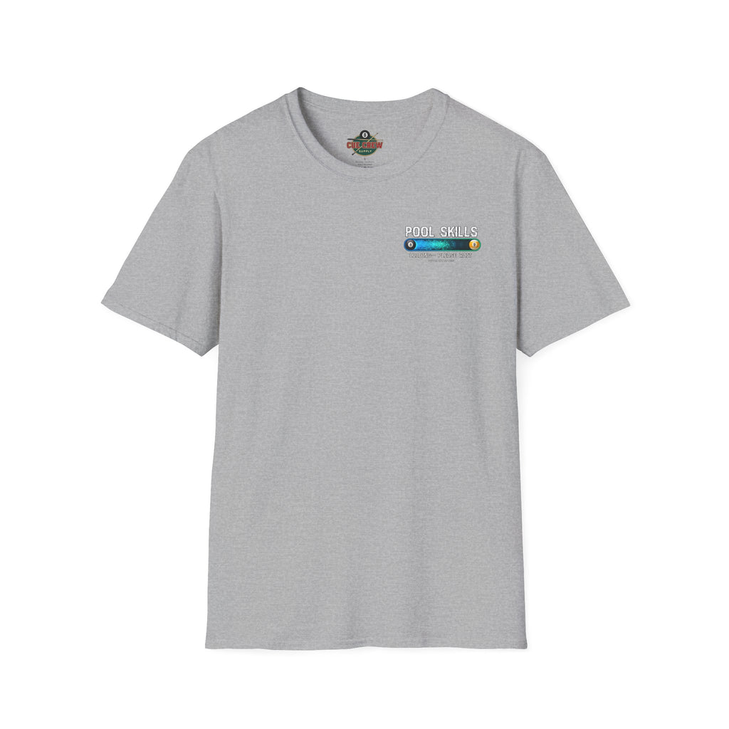 Pool Skills Loading Funny Billiards T-Shirt | Gamer Style Pool Player Graphic Tee | Front & Back Print