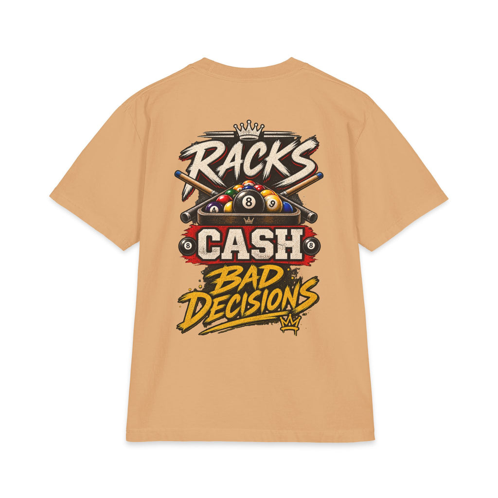 Racks, Cash & Bad Decisions – After Dark Billiards T-Shirt – Pool Player Tee CCS-ADST-009