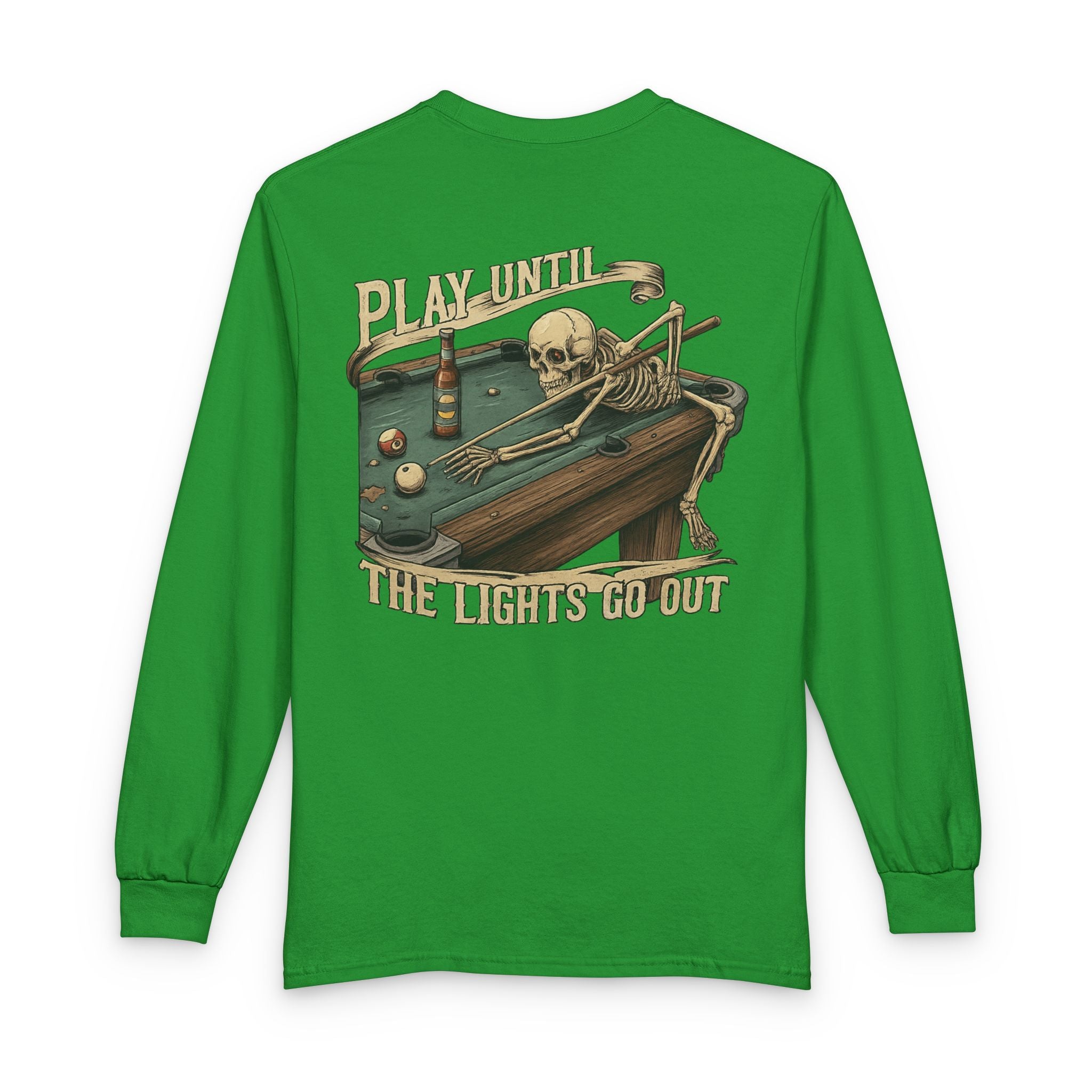 Play Until The Lights Go Out Billiards Gildan Long Sleeve Tee
