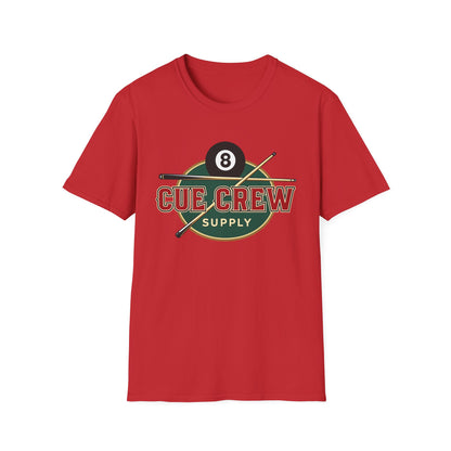 Cue Crew Supply Retro Logo Core Line Billiards Gildan Tee