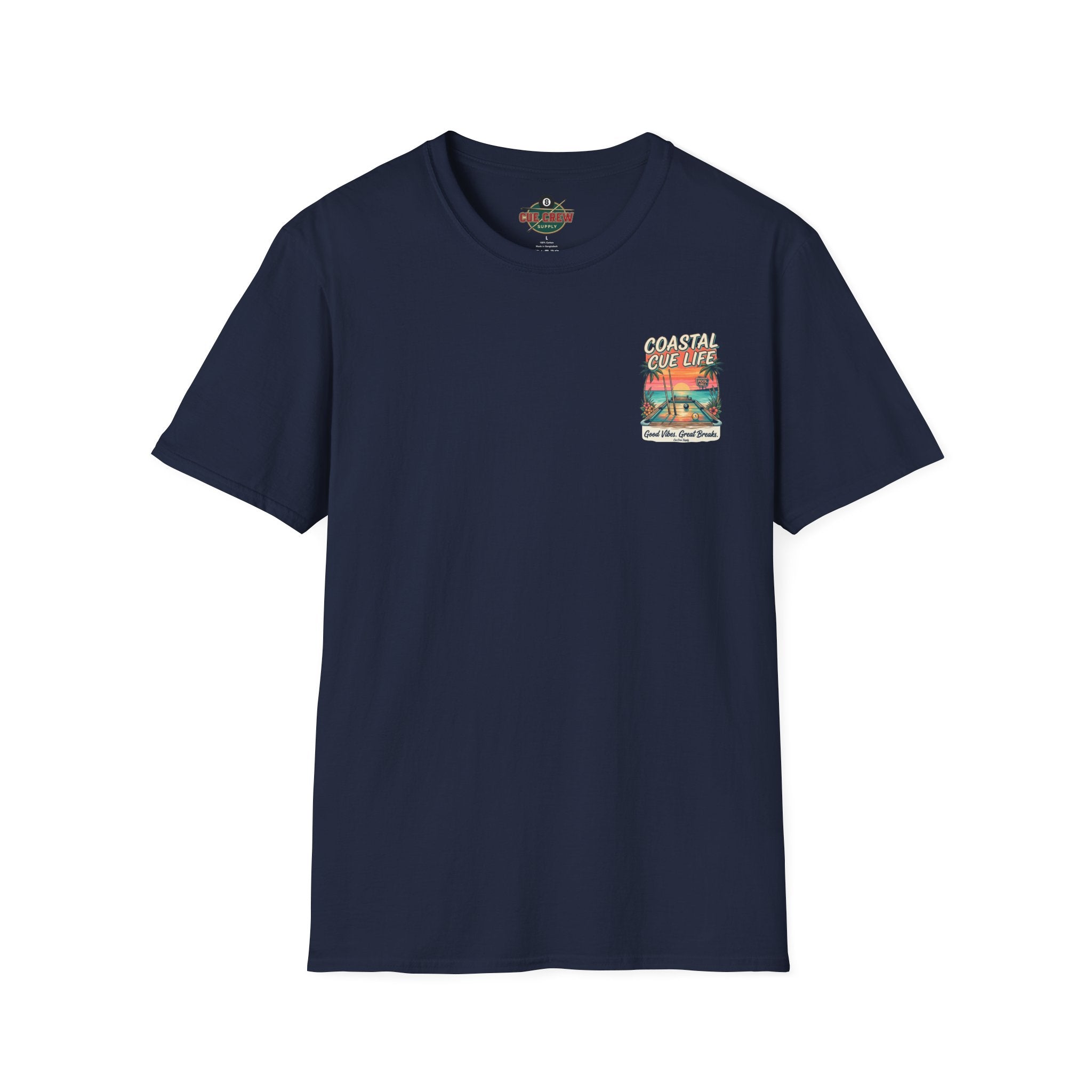 Coastal Cue Life Pool Player T-Shirt | Beach Billiards Graphic Tee | Unisex Softstyle Tee
