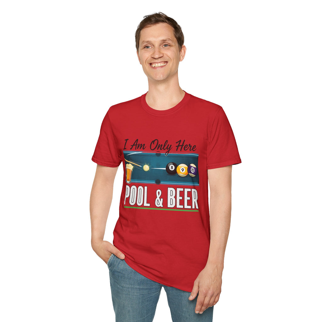 I Am Here Pool & Beer Billiards Core Line Gildan Tee