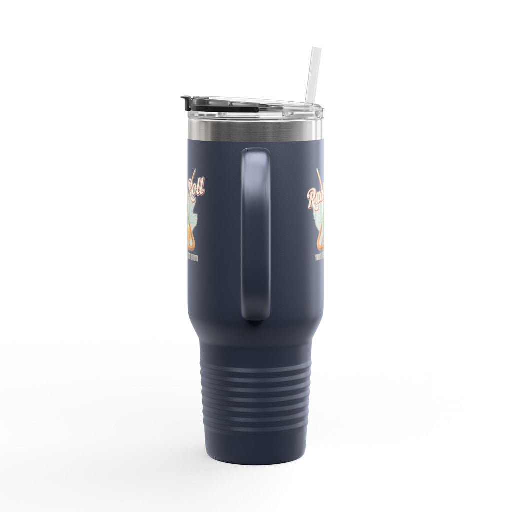 Rack & Roll v2 40oz Insulated Travel Mug – Pool Cue Billiards Design,