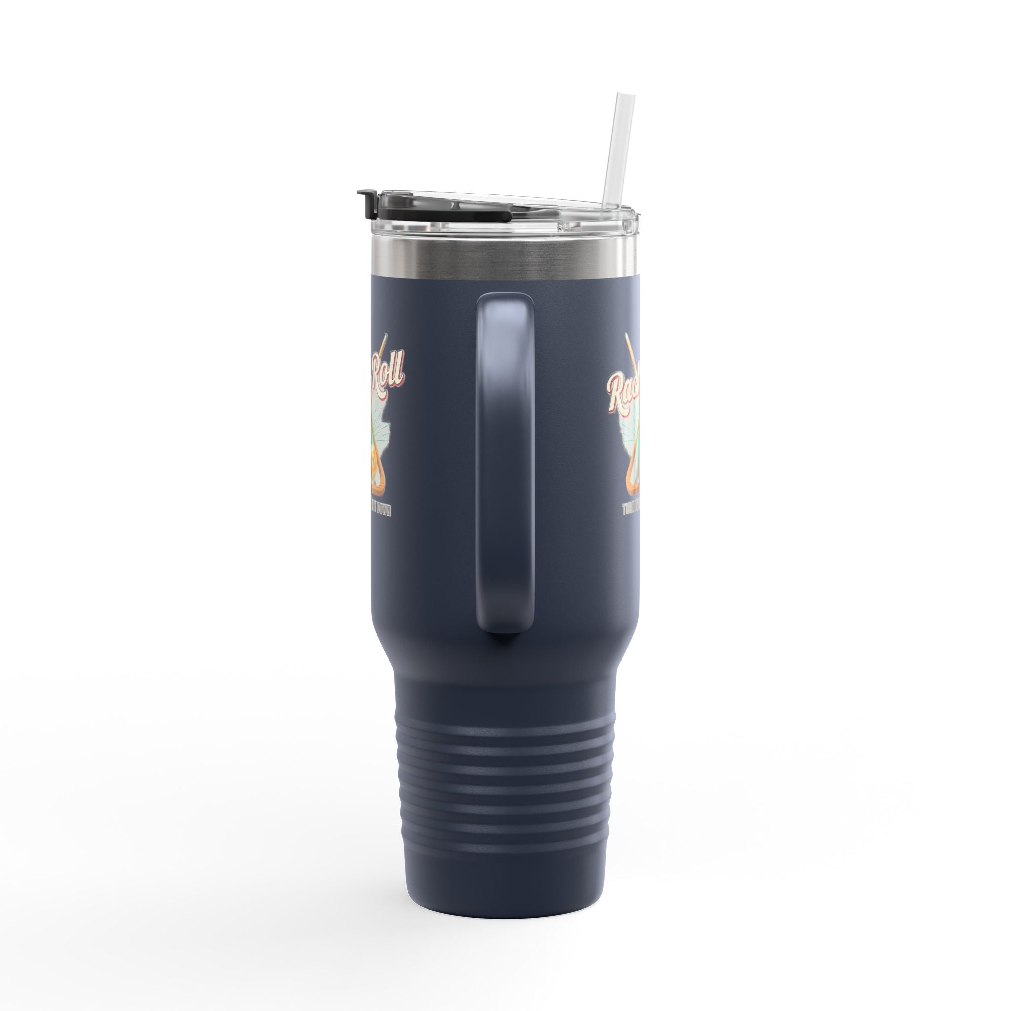 Rack & Roll v2 40oz Insulated Travel Mug – Pool Cue Billiards Design,