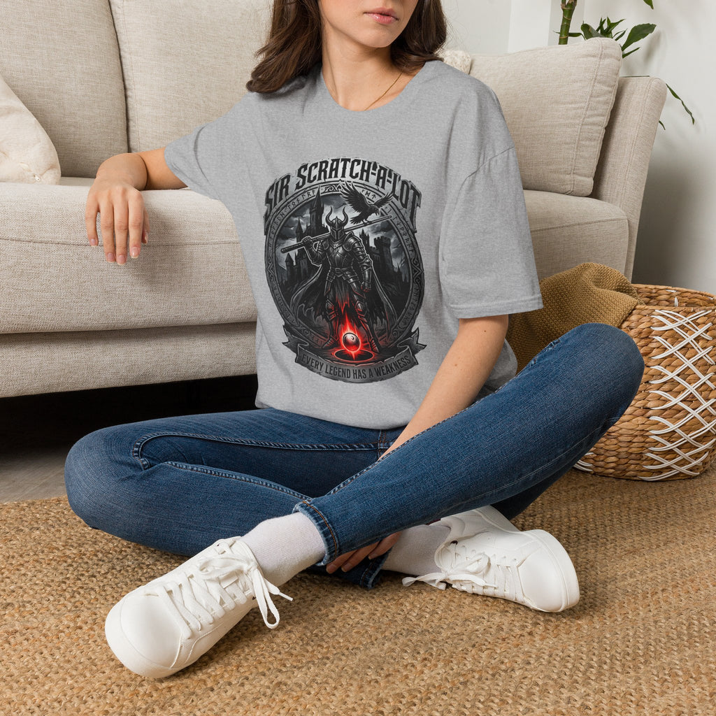 Sir Scratch-A-Lot Funny Billiards T-Shirt | Medieval Pool Knight Graphic | Front Only Print Unisex Tee