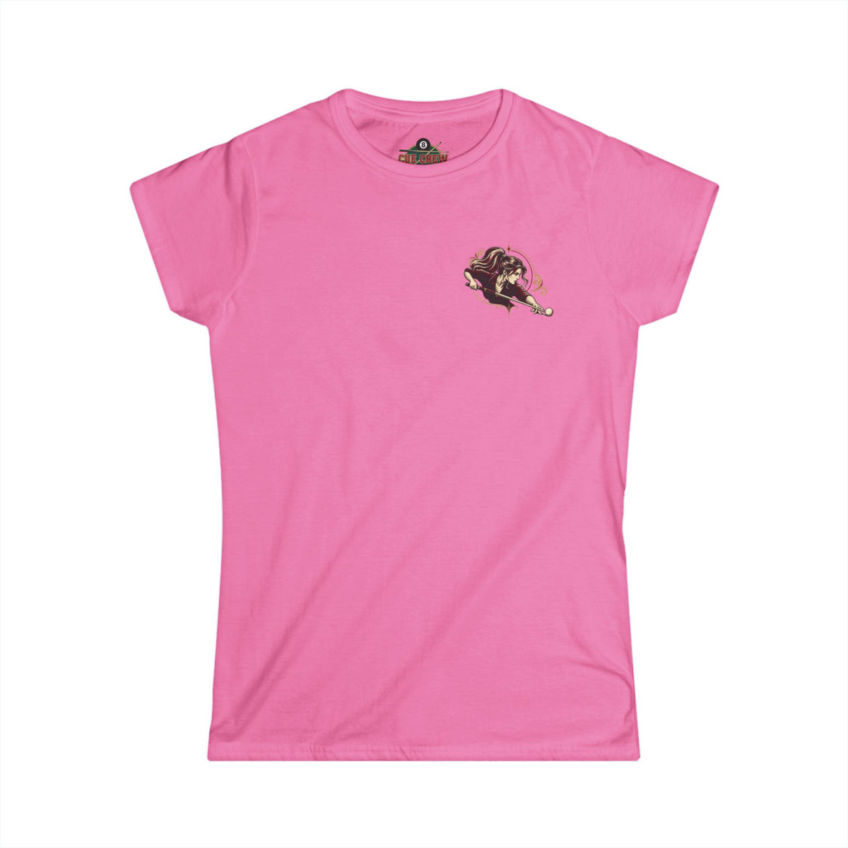 Don’t Let the Ponytail Fool You – Women’s Billiards T-Shirt – Front & Back Pool Tee