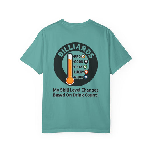 Drink Count Skill Meter Billiards Tee - Comfort Colors Brand