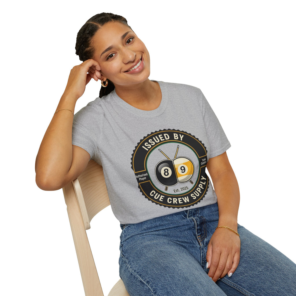 Issued By Cue Crew Supply V3 Core Line Billiards Gildan Tee