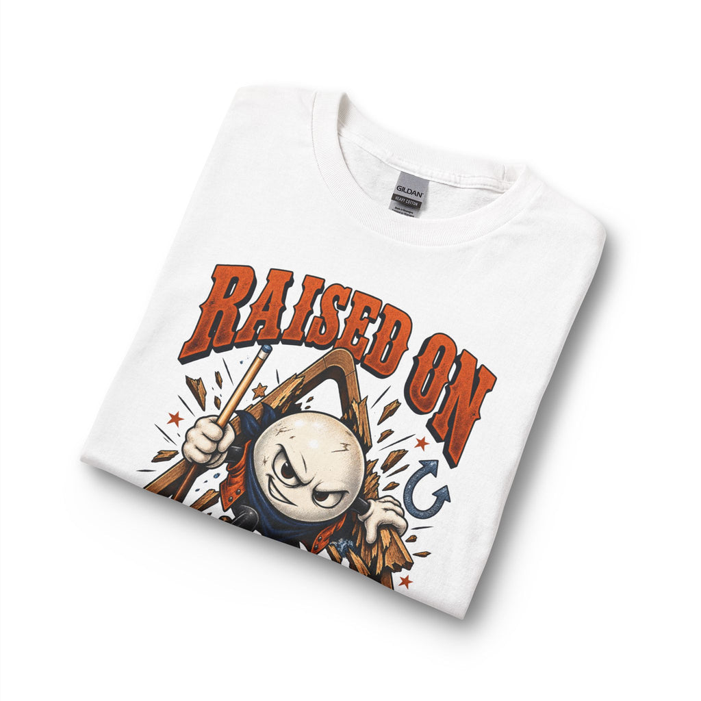 Raised on Bad Breaks – Funny Billiards Long Sleeve T-Shirt – Cue Crew Essentials CCS-ELST-004