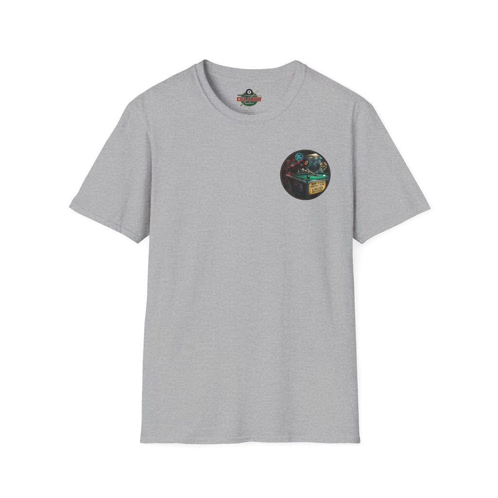 Push In All The Way Billiards T-Shirt – Vintage Coin-Op Pool Hall Graphic Tee | Front & Back Print