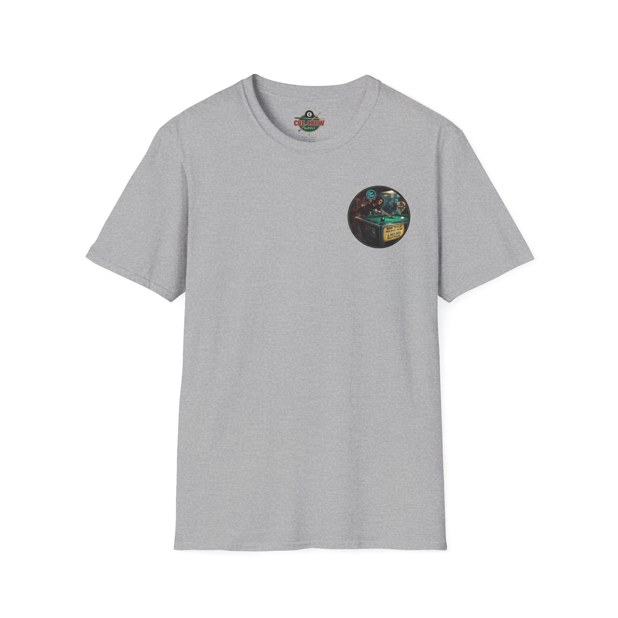 Push In All The Way Billiards T-Shirt – Vintage Coin-Op Pool Hall Graphic Tee | Front & Back Print