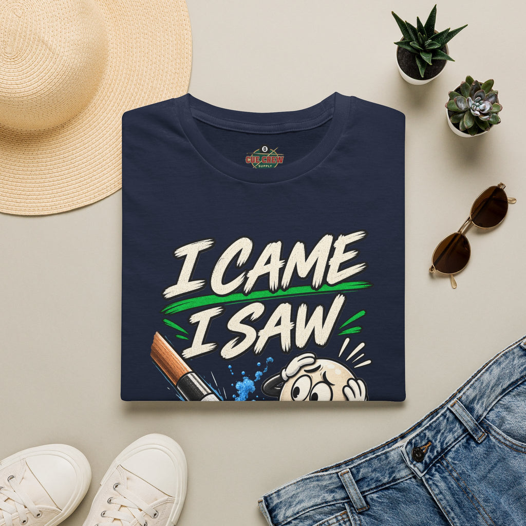 I Came I Saw I Miscue’d – Funny Billiards T-Shirt – Pool Player Tee