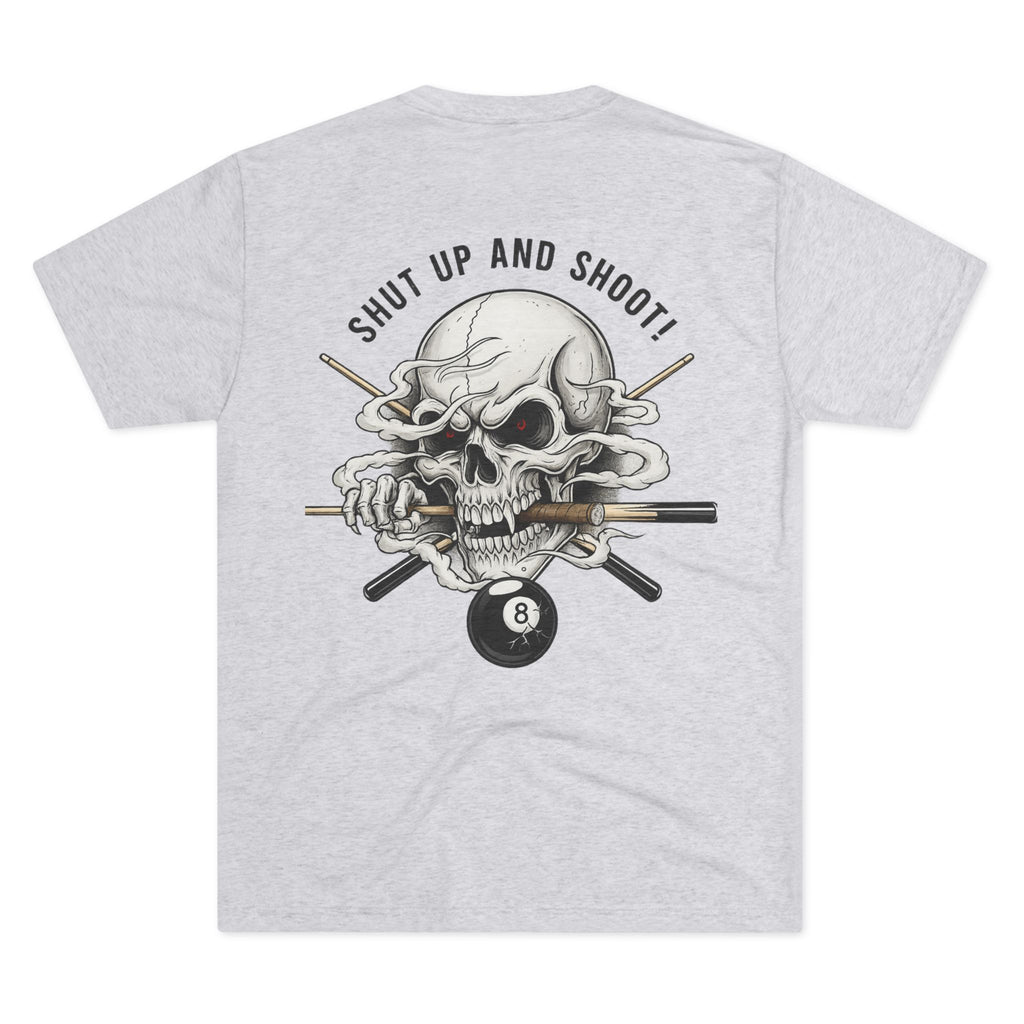 Shut Up and Shoot Skull Billiards Tri-Blend Tee