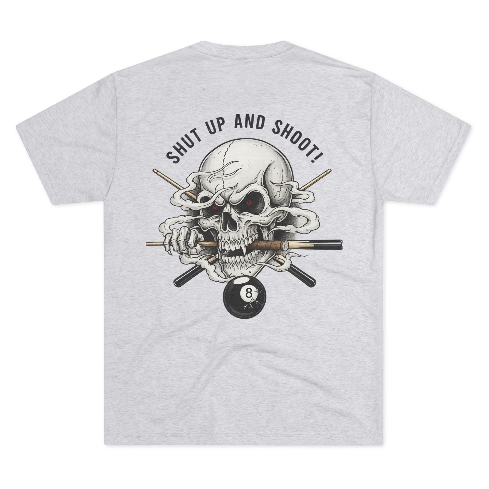 Shut Up and Shoot Skull Billiards Tri-Blend Tee