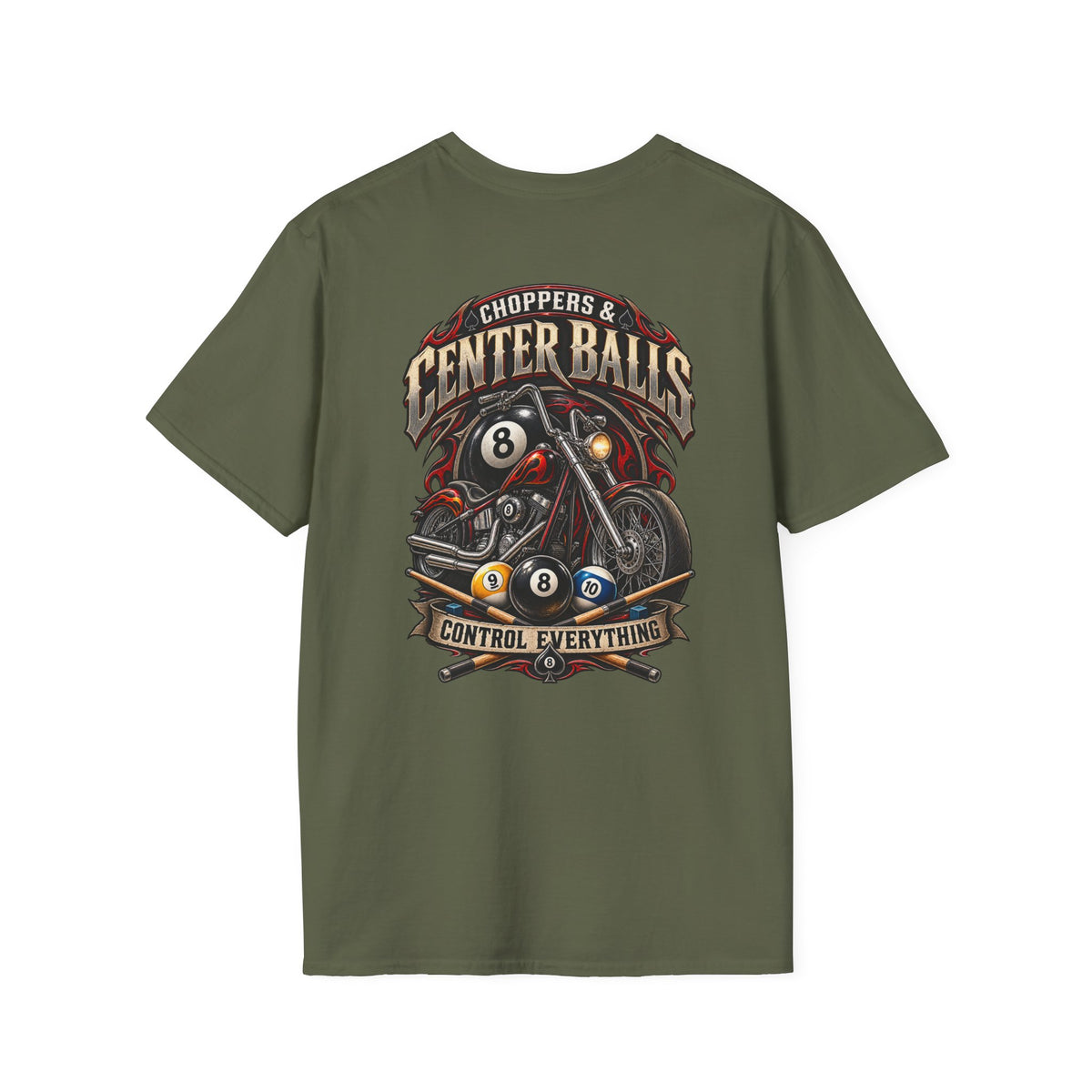 Choppers & Center Balls Billiards Motorcycle T-Shirt