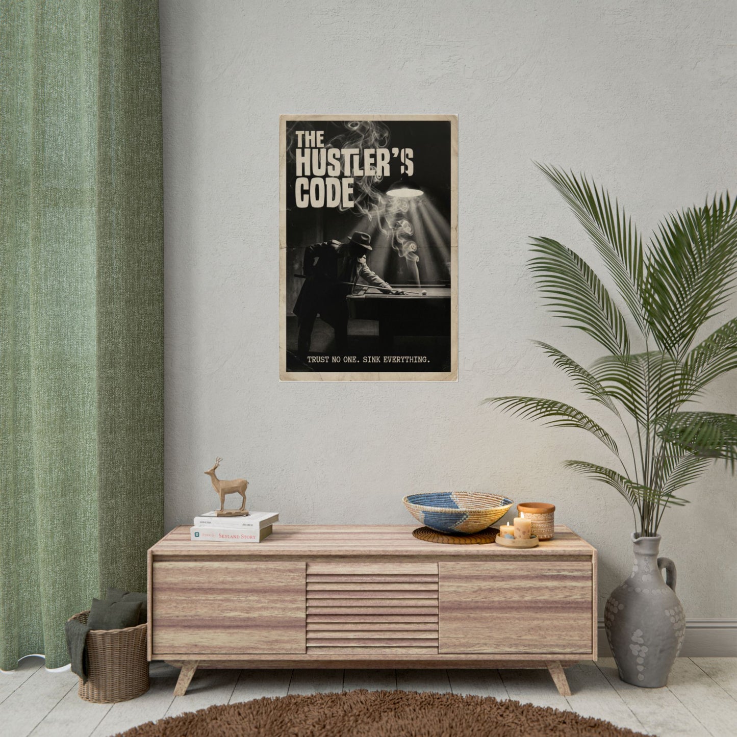 The Hustler's Code Vintage Billiards Wall Art Rolled Poster 24"x36"