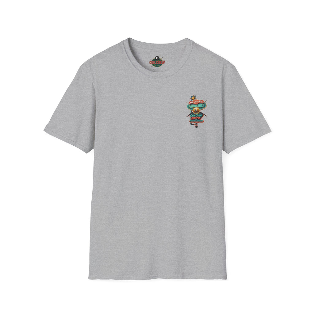 Welcome to Fabulous Cue Crew Supply Billiards T-Shirt | Las Vegas Pool Player Graphic Tee | Front & Back Print