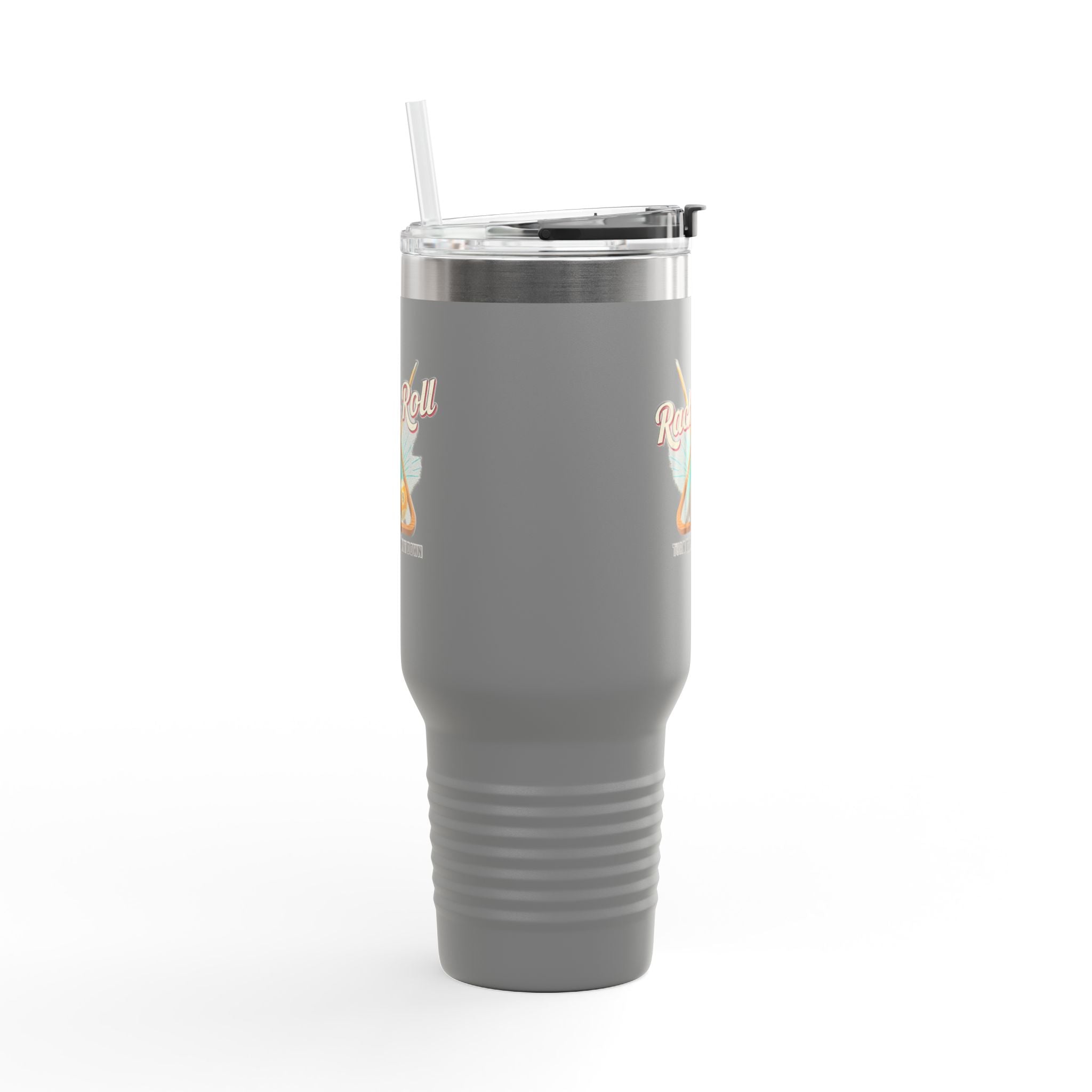 Rack & Roll v2 40oz Insulated Travel Mug – Pool Cue Billiards Design,